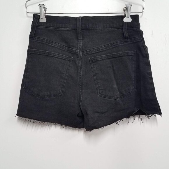 Madewell High Rise Denim Jean Shorts Womens 24 G5167 Black Button Front Fly - Picture 4 of 6